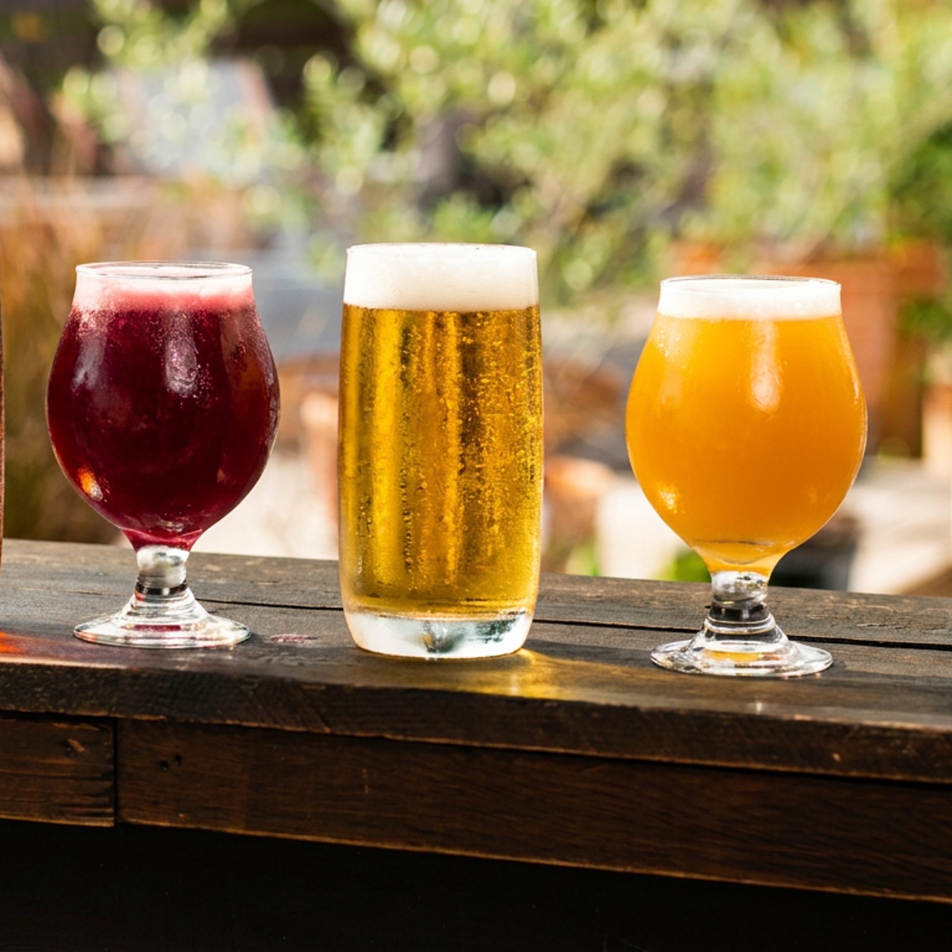 House-brewed beers on draft