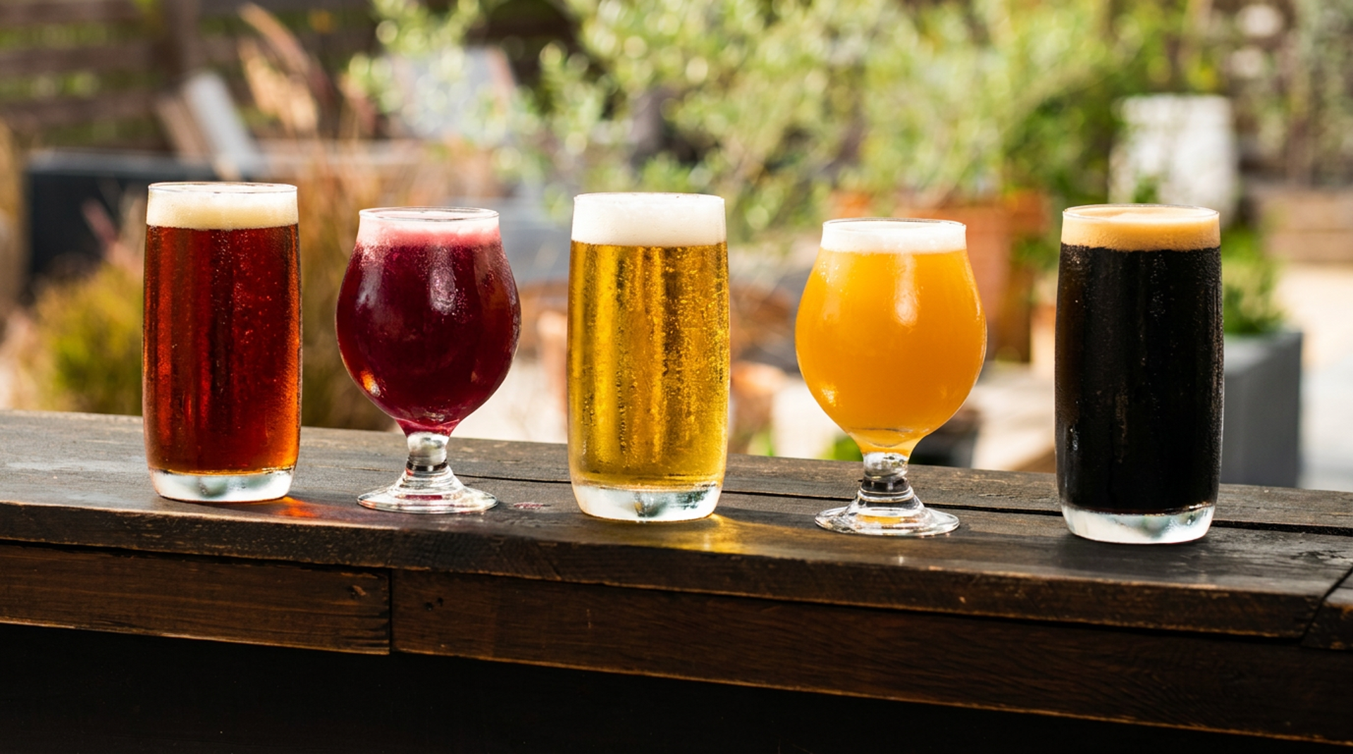 House-brewed beers on draft